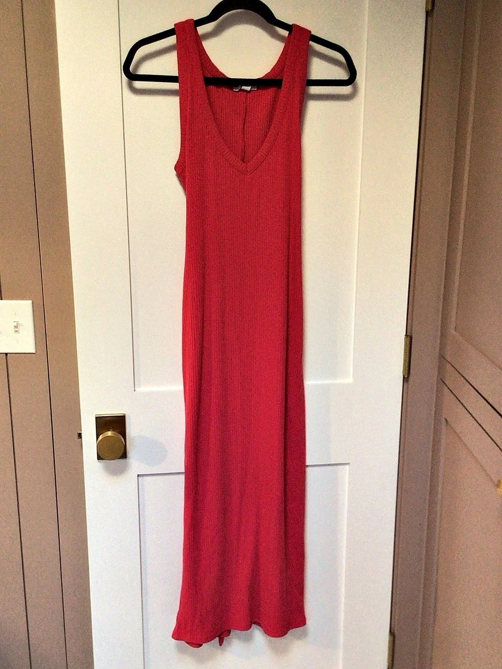 bar III Ribbed Maxi Dress in Red Size medium 11